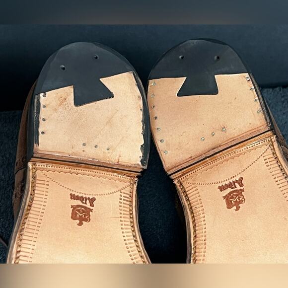 Rare Vintage 1990’S| Alden 9.5 AC Brown Long Wingtip Blucher Derby Dress Shoes - Picture 10 of 12